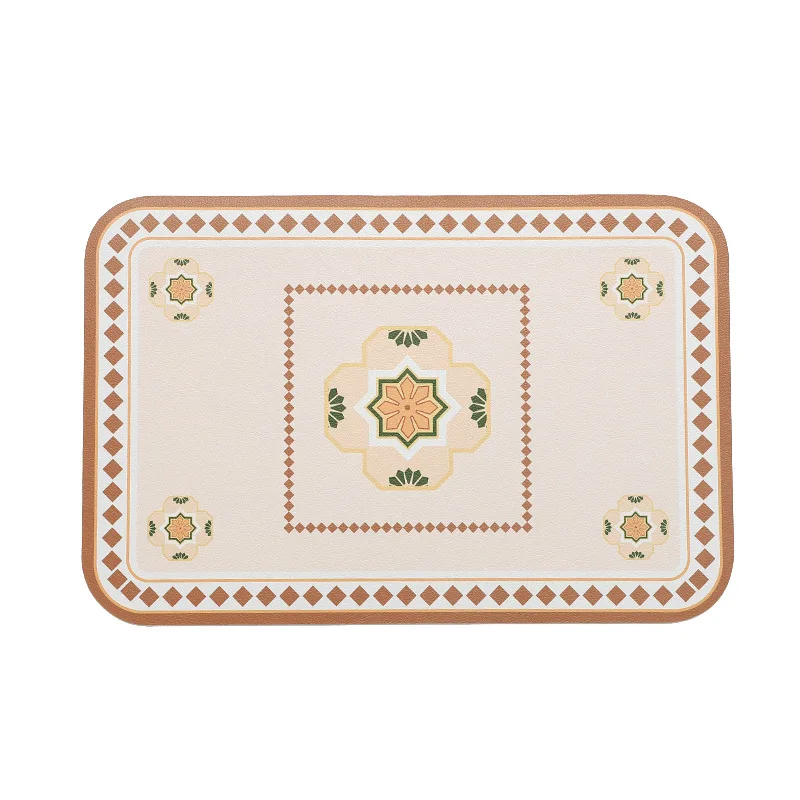Vintage Leather Table Mat Simple Waterproof Oilproof Heat-Insulated PVC Placemat Plate Bowl Anti-hot Pad Light Luxury Room Decor