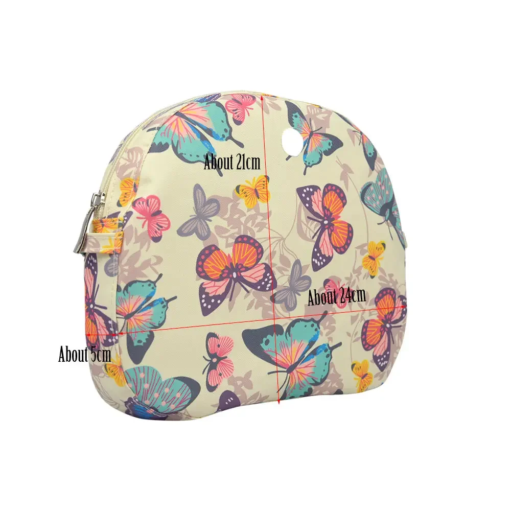 TANQU New Floral Composite Twill Cloth Waterproof Inner Lining Insert Zipper Pocket for O Bag Obag Moon Light for O Moon Light