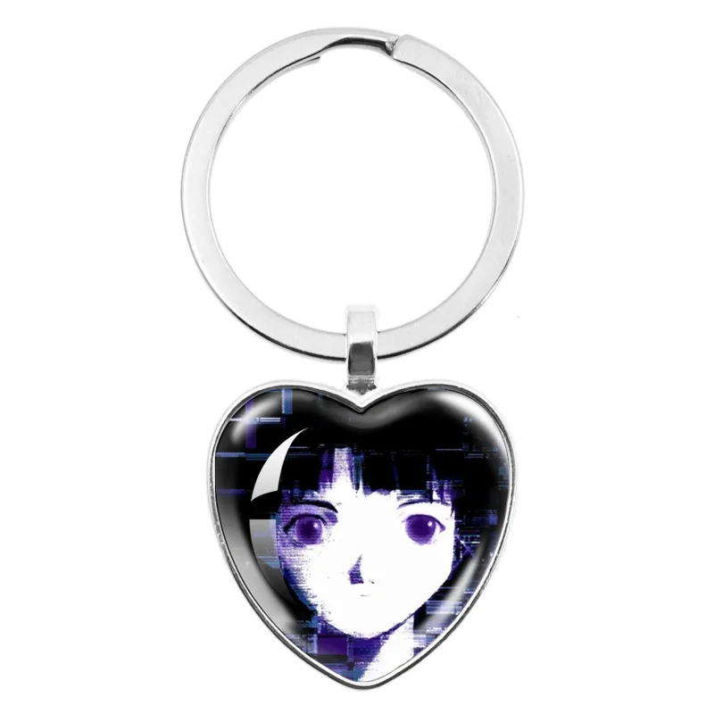 LLavero de corazón de cristal Lain, experimentos en serie de Anime, Dios del cableado, Lain Iwakura, accesorios, joyería, regalo para seguidores de Cosplay