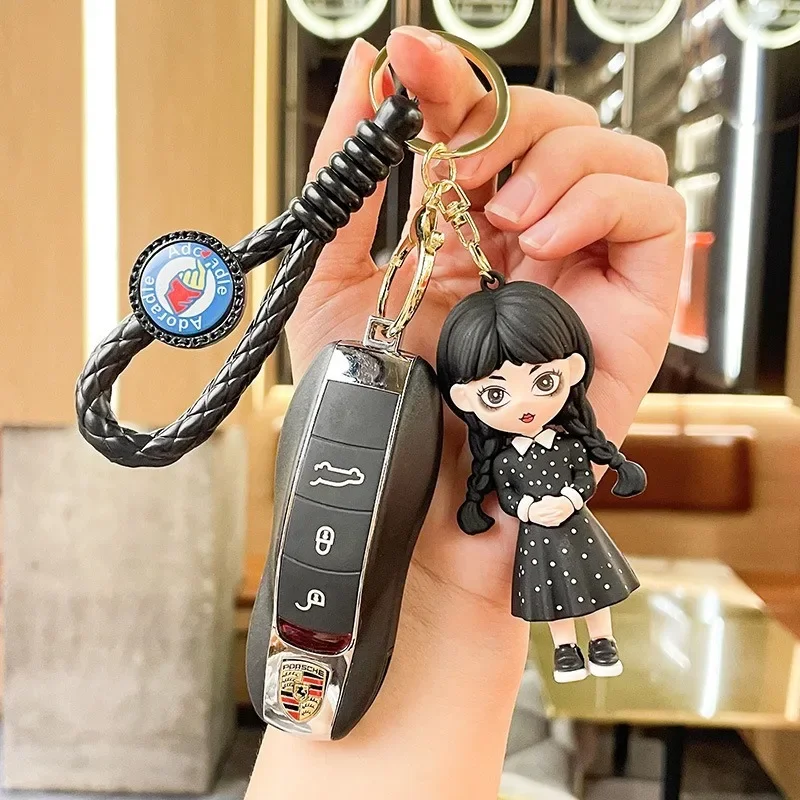 Wednesday Addams Doll Keychain Bag Pendant Small Gift Keychain Hanging Decoration Toy