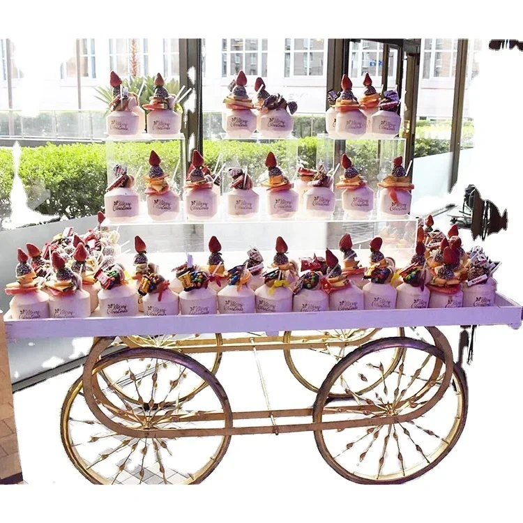 Sale Wedding Metal Sweet Candy Cart Flower Display Gold Cart