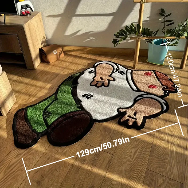 Funny Irregular Cartoon Human Shaped Carpet Anti Slip Waterproof Bedroom Bedside Floor Mat Novelty Prank Design Living Room Home