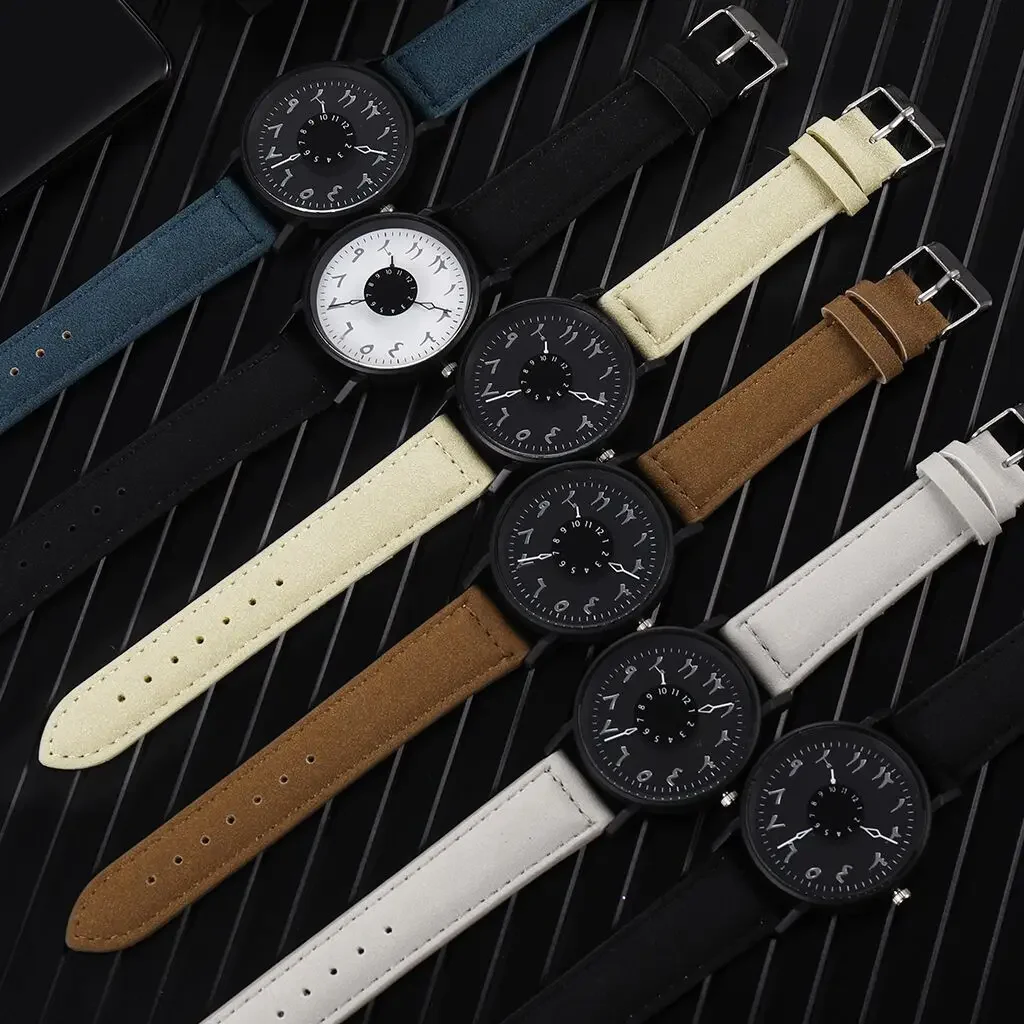 Casual Frosted Belt Small Delicate Women Arabic Numbers Watch Luxury Leather Fashion Creative Dial Simple Style Quartz Watches