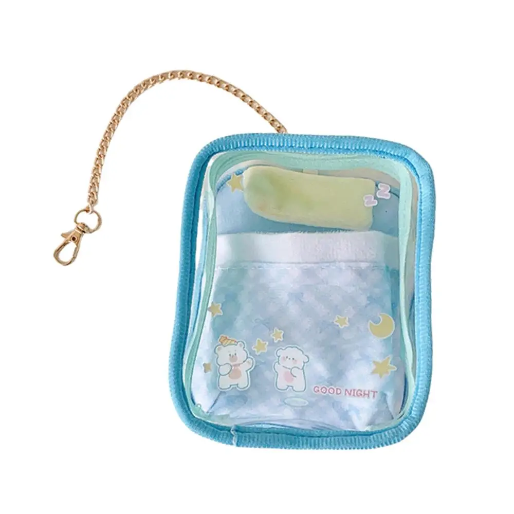 Borsa per esposizione per bambole in cartone animato Custodia per portachiavi Borsa per bambole in uscita Accessori per scatole per organizer per bambole trasparenti a prova di polvere