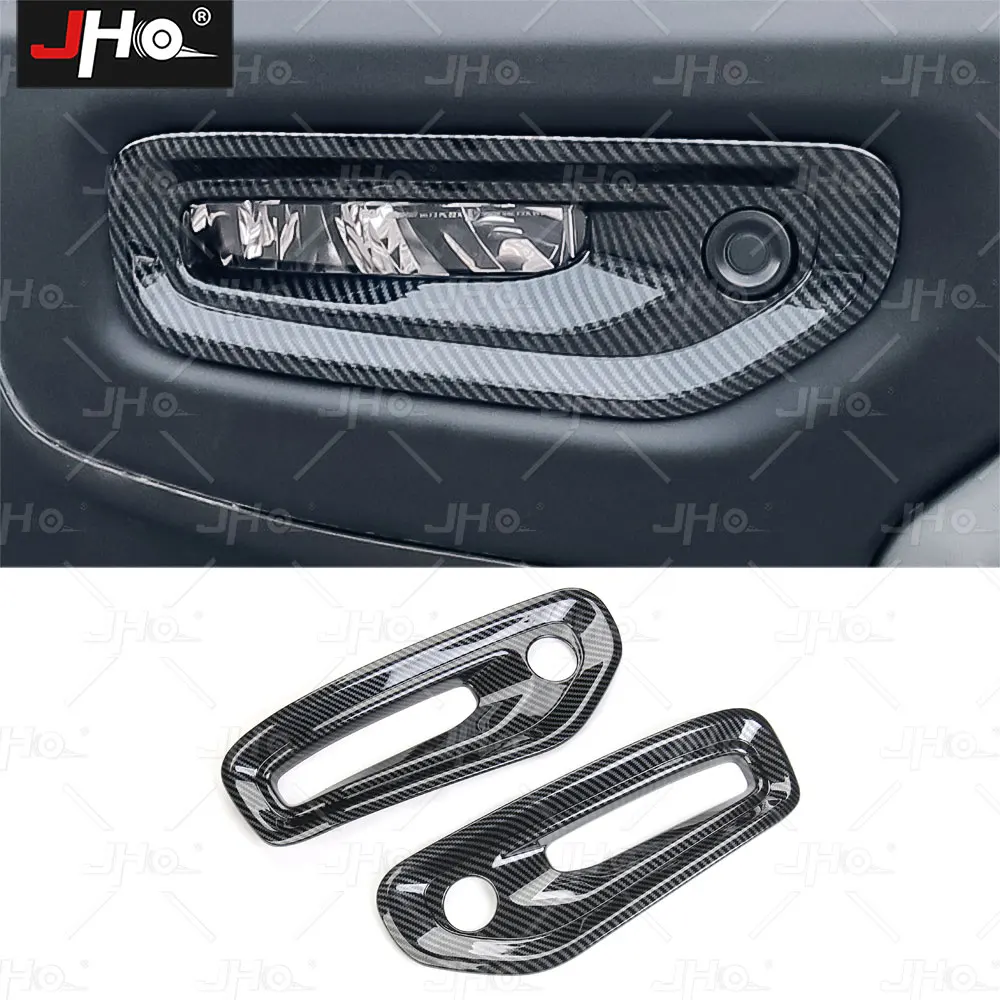 JHO ABS Carbon Grain Front Foglights Bezel Cover Decorate Overlay Fit for Ram1500 TRX 2022 2023 Pickup Exterior Accessories