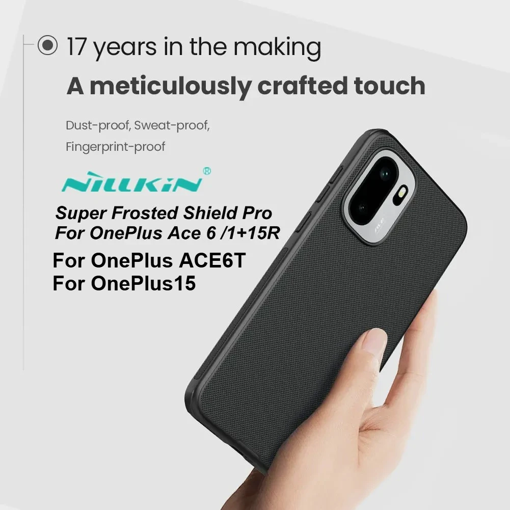 

For ONEPLUS ACE 6 ACE6T 15R 15 Case Original NILLKIN Super Frosted Shield Pro Matte Skin Back Cover For ONEPLUS 15R ACE 6T Shell