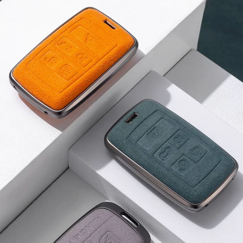 Aluminium Alloy Leather Car Key Case Cover for Land Rover Range Rover Sport Evoque Discovery 3 4 5 for JAGUAR XE XF XJ F PACE