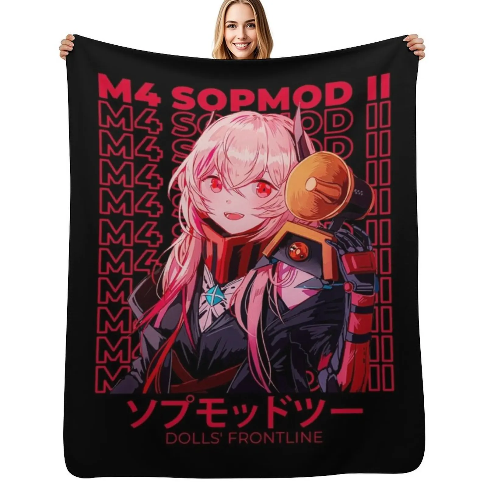 

M4 SOPMOD II - Dolls Frontline Throw Blanket Travel Hair Giant Sofa Blanket