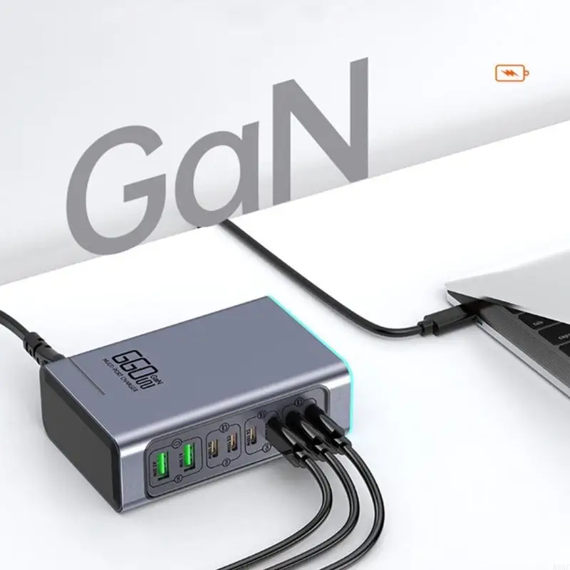 220W Charging Station 6 Port Desktop USB and Type C PD Fast Chargers Block for Phone Tablet Laptop Charging Brick Hub 896C