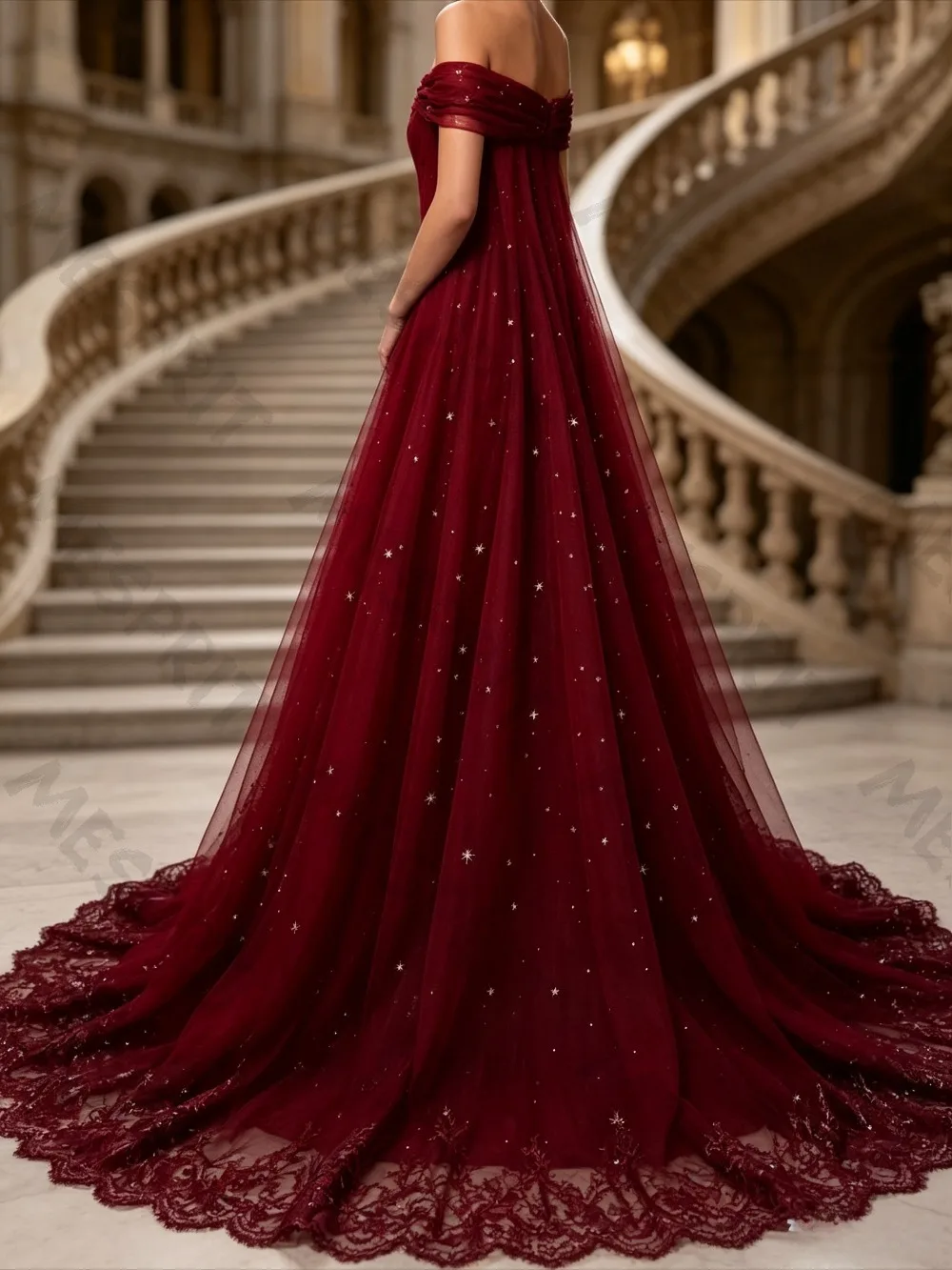 Customized Luxury Off The Shoulder Straight Evening Gowns with Sequins Beaded Mesh Trailing Effect Formal Banquet Party Dresses