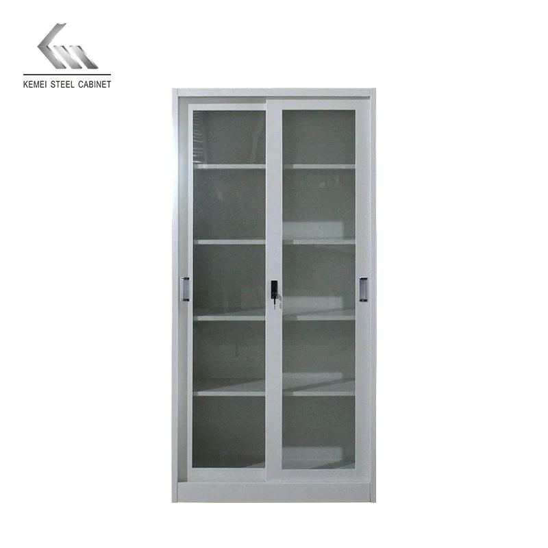 Sliding Glass Door Cabinet, Metal Furniture Filling Cabinets, White Color, Supplier