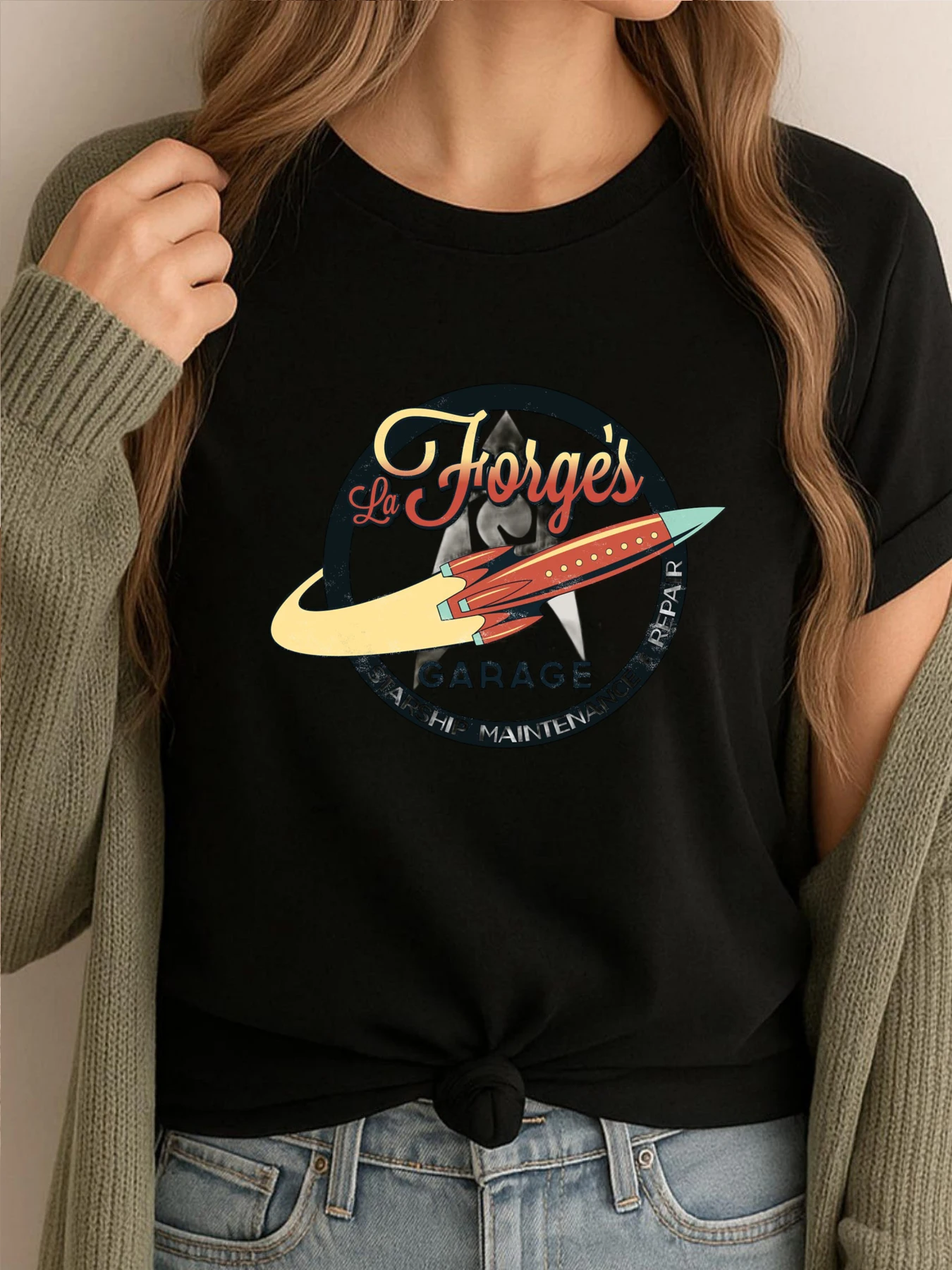 

Футболки с рисунком La Forge Is Garage, мужские забавные футболки, модная повседневная удобная одежда высокого качества