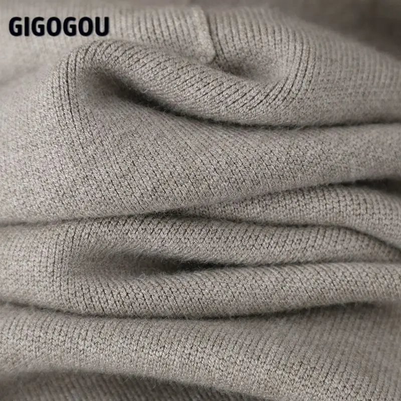 GIGOGOU Fashion Striped Women Harem Pants Autumn Winter Solid Peg Leg Fly Pants Workwear Carrot Trouser Knitted Thick Warm Pants