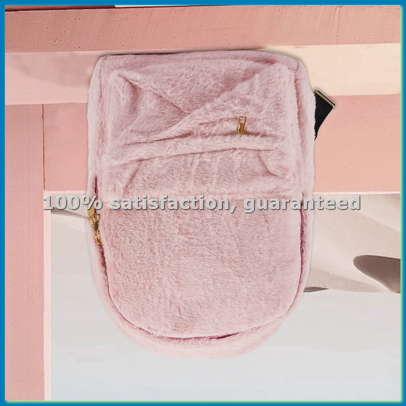

Женская мягкая плюшевая сумка-рюкзак из искусственного меха с подвеской в виде сердца (розовый)-ABVK