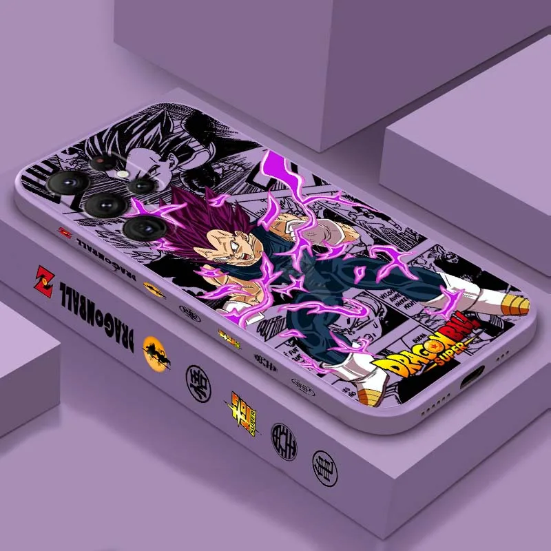 

Dragon Ball Vegeta Prince Phone Case For Samsung Galaxy S25 S24 S23 S22 S21 S20 Ultra Plus FE 5G Liquid Left Rope Cover