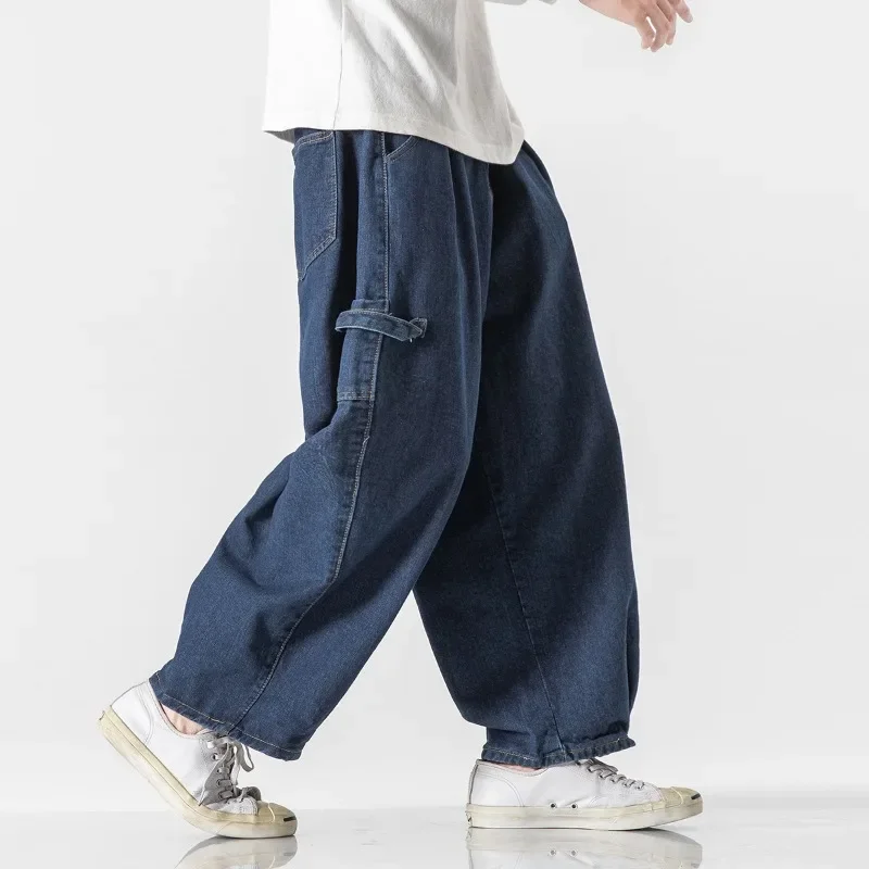 2024 Street Casual Baggy Jeans Hip Hop Wide Leg Trousers Classic All-match Black Denim Casual Male Trousers M-5XL