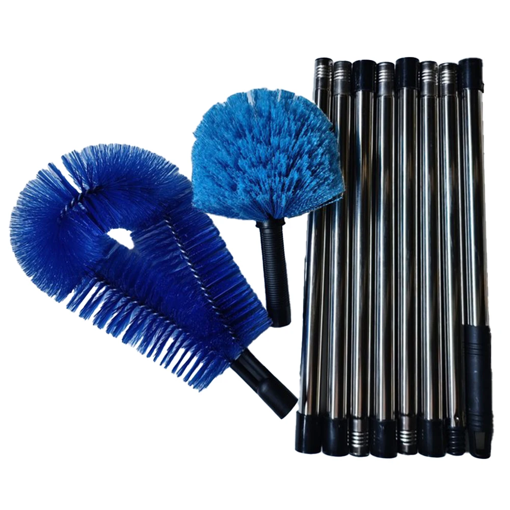 1set Ceiling Broom Stainless Steel Telescopic Long Handle Broom For Ceiling Cleaning Telescopic Long Handled Broom