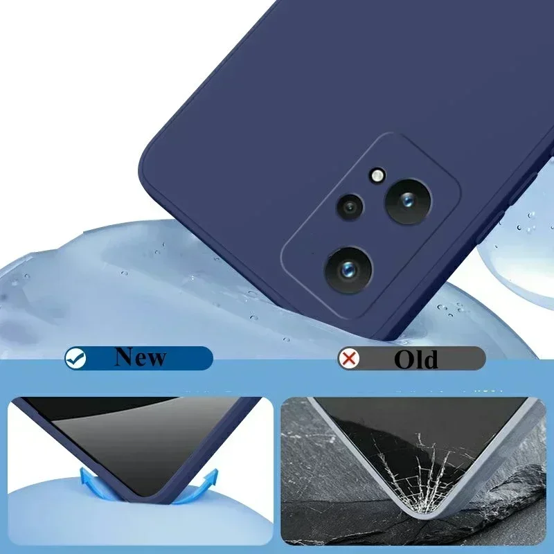 Чехол-бампер для телефона из жидкого силикона для Realme 9 10 Pro Plus 9i