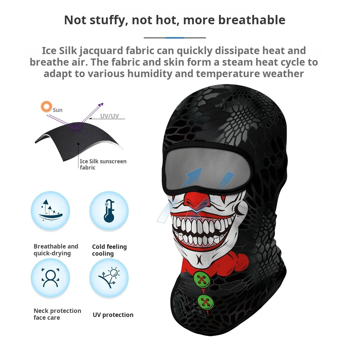 Sommer-Sonnenschutz-Kopfbedeckung, Outdoor-Motorrad-Reithelmfutter für Herren und Damen, Kopfbedeckung, Angeln – Detail 4