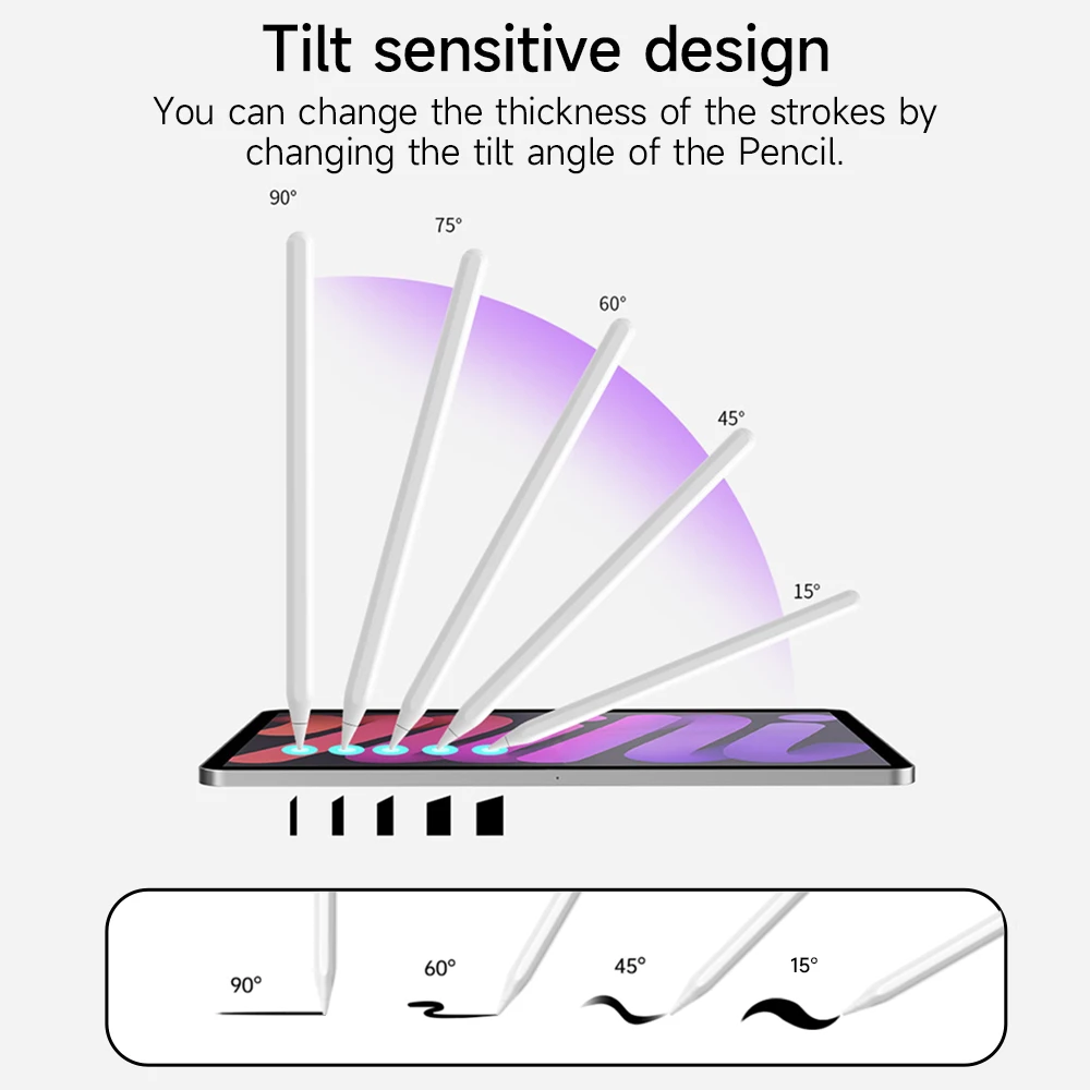 무선 충전 스타일러스 포함 애플 펜슬 2, 아이패드 액세서리 틸트 펜, 아이패드 에어 4 5 프로 11 12.9 미니 6, 아이패드 펜