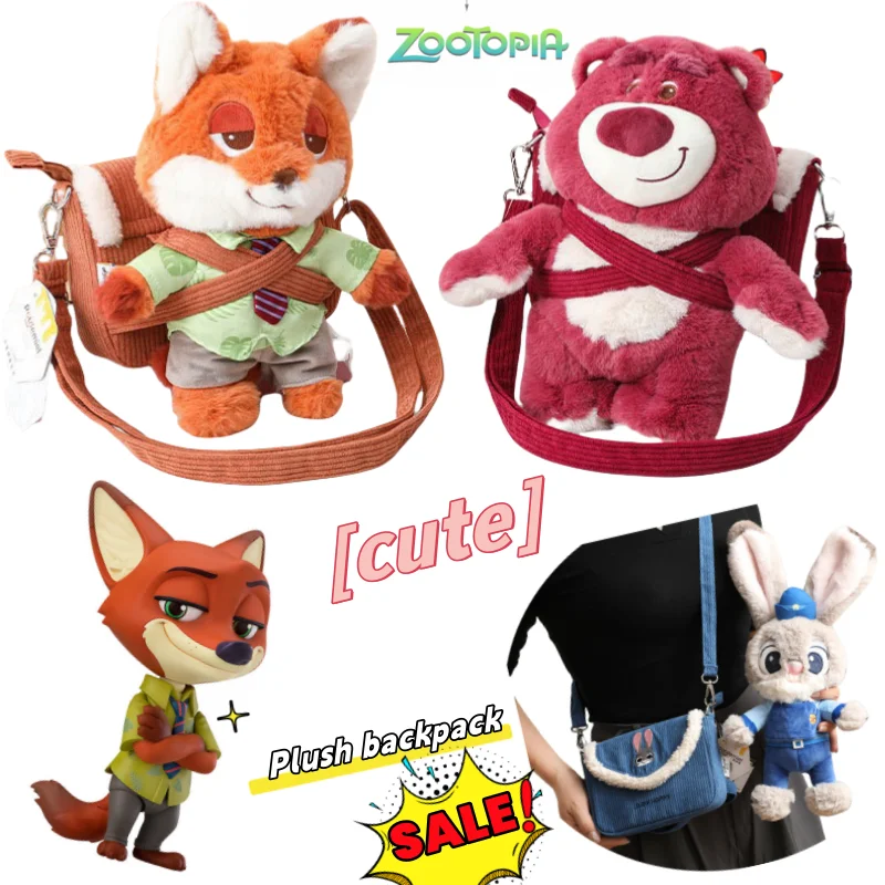 

Disney Zootopia Judy Nick Plush Doll Crossbody Bag Cute Creative Lotso Detachable Doll Doll Bag Kawaii Holiday Gift
