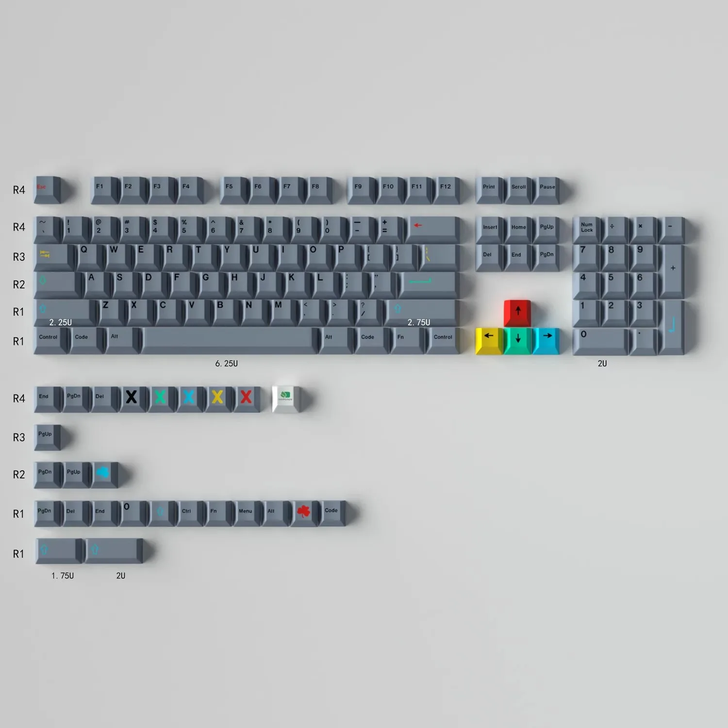 

130 key/set GMK Dualshot Gray Keycaps PBT Dye Subbed Key Caps Cherry Profile Keycap With 2.25U 2.75U 3U 7U Spacebar ISO Enter