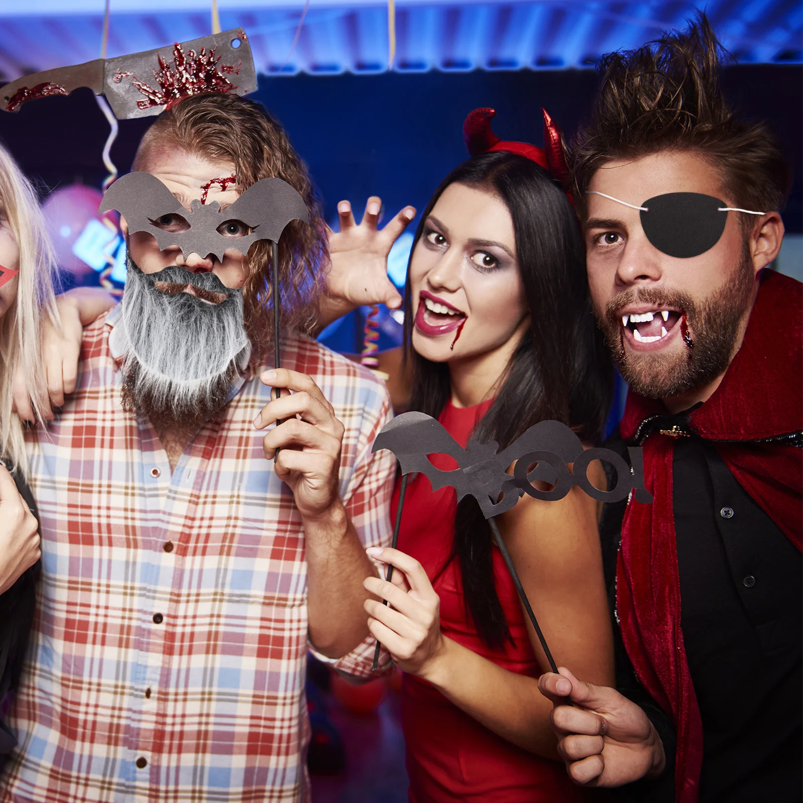 3 szt. Halloweenowe sztuczne wąsy i brody do cosplayu, zabawne, realistyczne, wytrzymałe, z materiału flanelowego, akcesoria imprezowe, artykuły plastyczne dla dzieci.