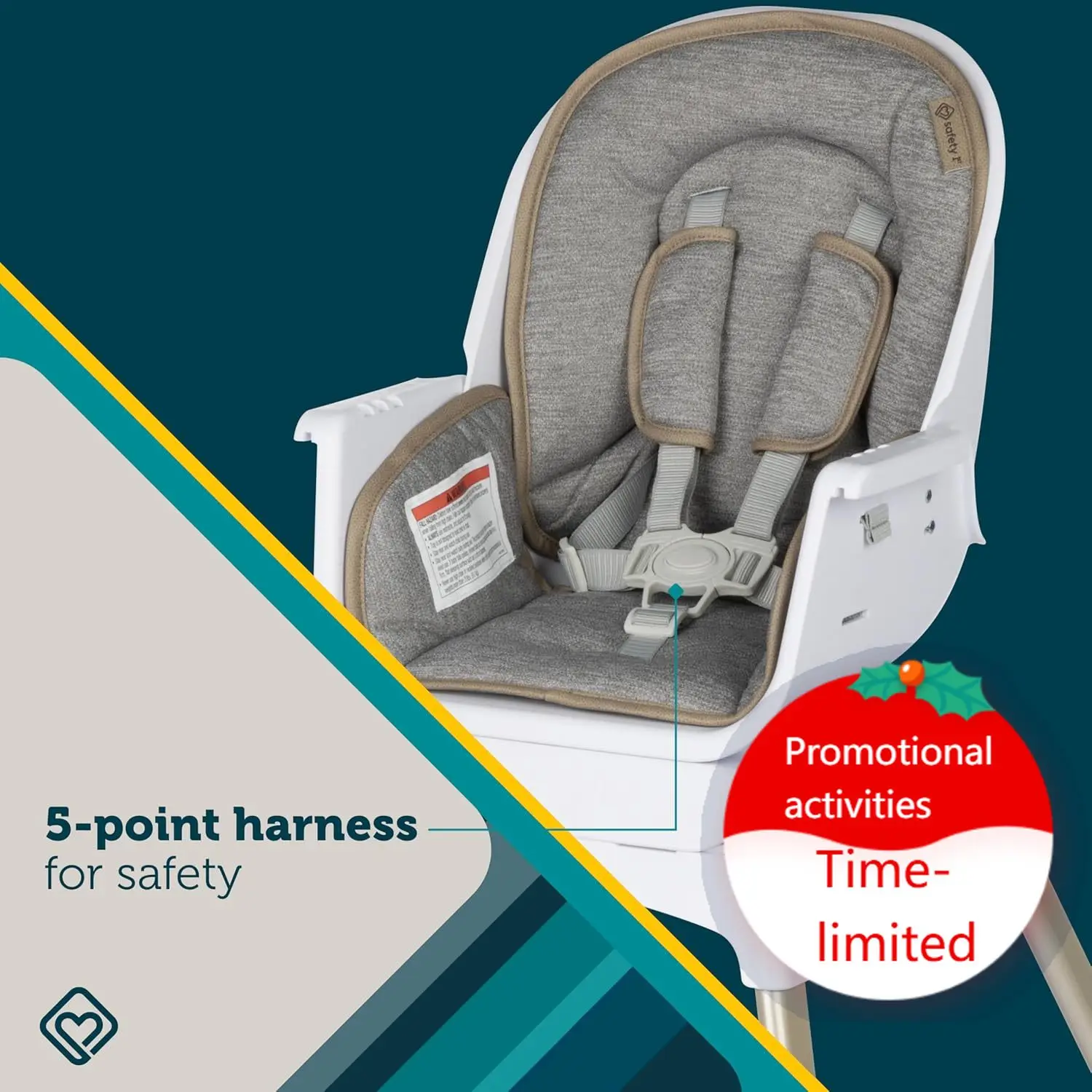 

Safety 1st Grow and Go Essential Rotating High Chair, French Grey
