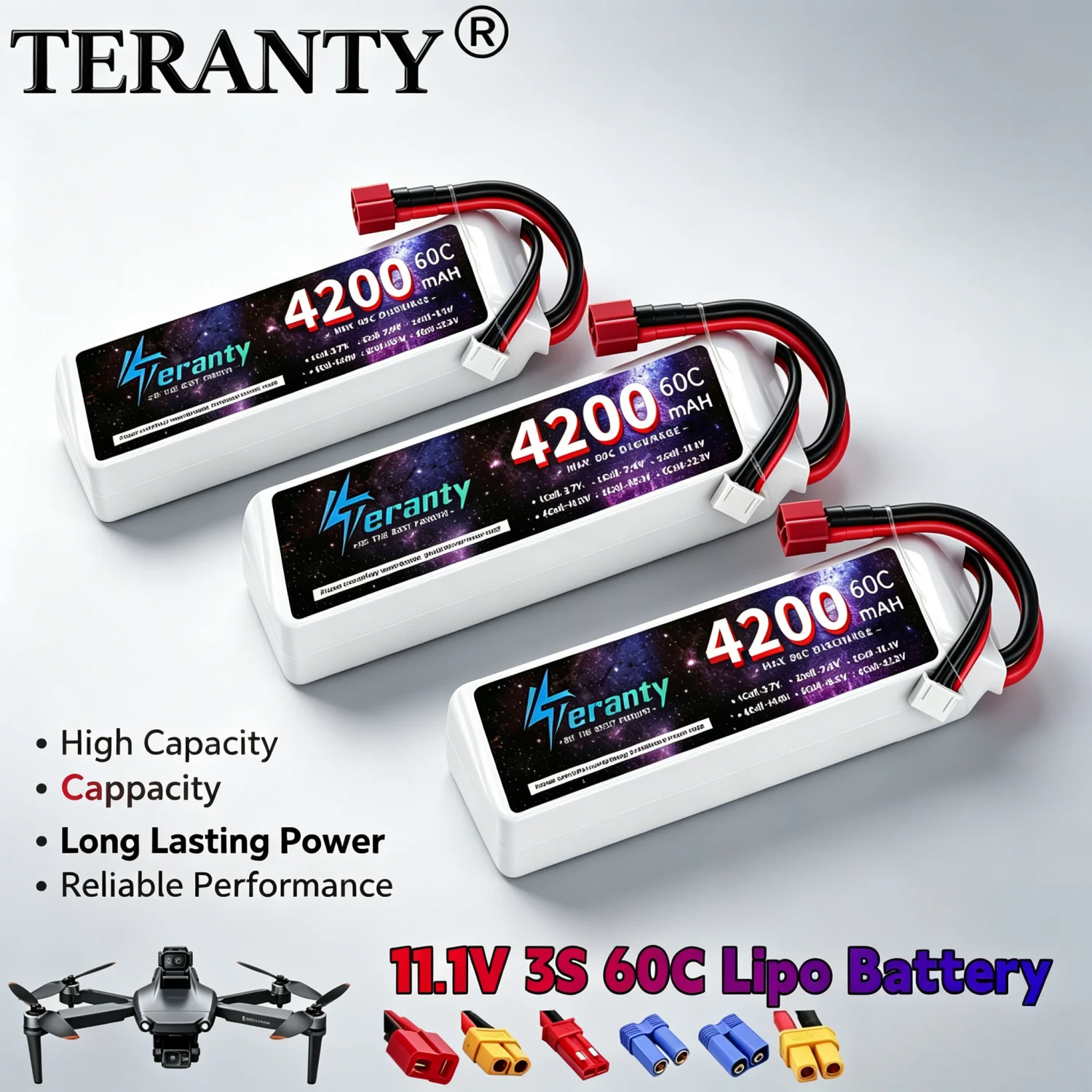 

11.1V 3S 60C Lipo Battery For Drone RC Car Helicopter 4200mAh 5200mAh 6000MAH 6500MAH 7200MAH 9800MAH 10400MAH XT60 Deans T 1PCS
