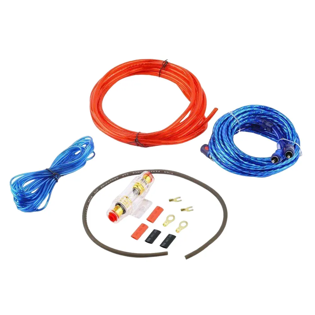 1500W Car Power Amplifier Wiring Kit 60 AMP Fuse Holder Car Subwoofer Cable 18GA Speaker Installation Wires for Car Modification