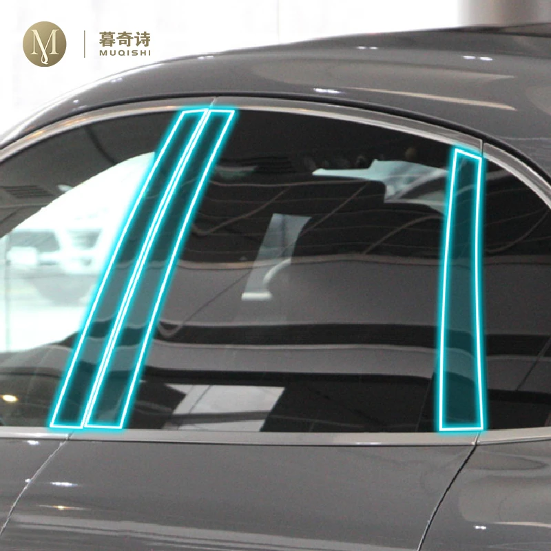 

For Porsche Macan 2018-2023 Window Center Pillar Protective Film Anti-scratch Cover Car Protector Exterior Accessories TPU film