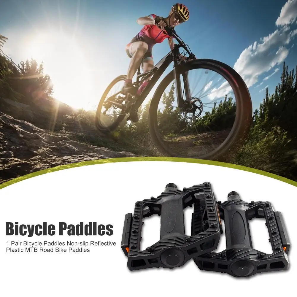 

2x MTB Paddle Нескользящее светоотражающее пластиковое велосипедное весло Велосипедное оборудование Черный