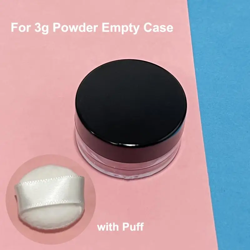 3g Plastic Empty Loose Powder Jar Makeup Puff Box Sifter Container Cosmetic Pot Portable Loose Powder Box Refillable Pot 2024
