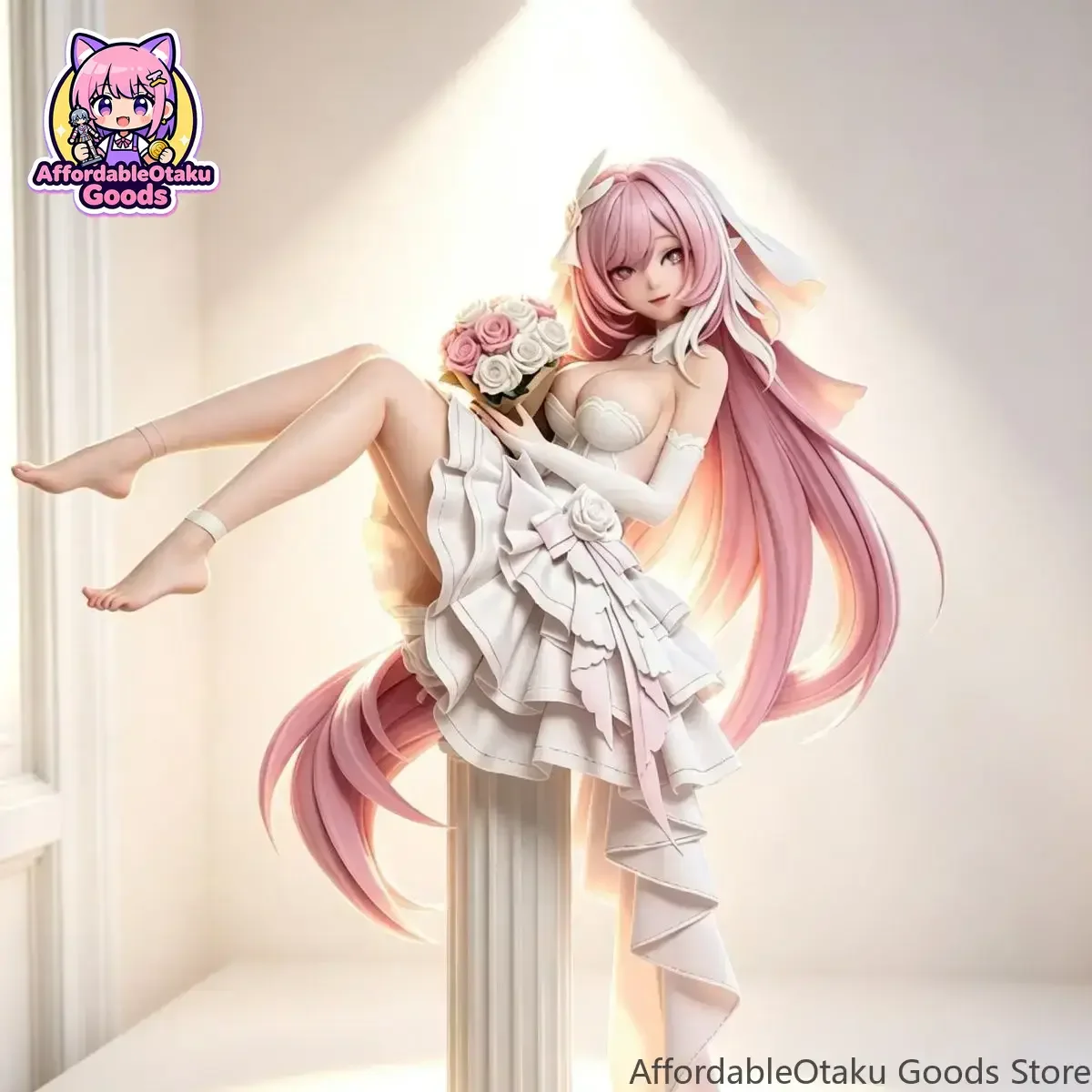 Elysia Bridal Ver. 1/7 – Honkai: Star Rail & HI3 Wedding Dress PVC Figure, Bishoujo Anime Statue Desktop Display