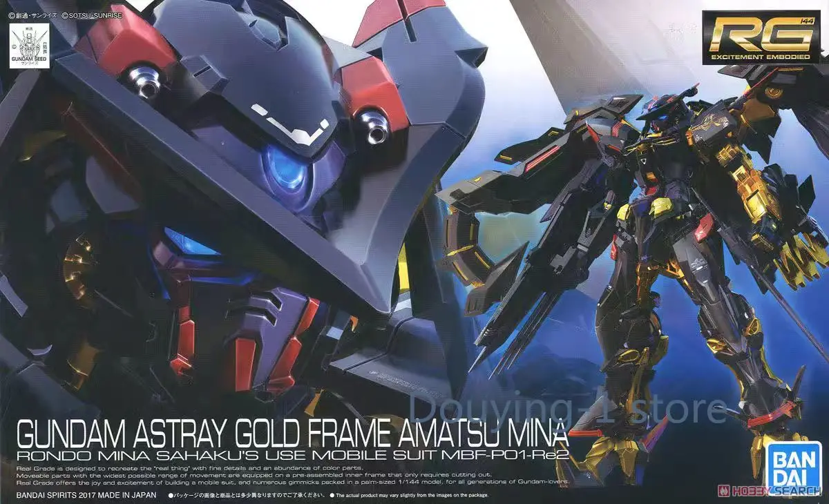 

Оригинальная фигурка Bandai 1/144 RG Gundam ASTRAY GOLD FRAME AMATSU MINA, подарок, аниме-модель, игрушка