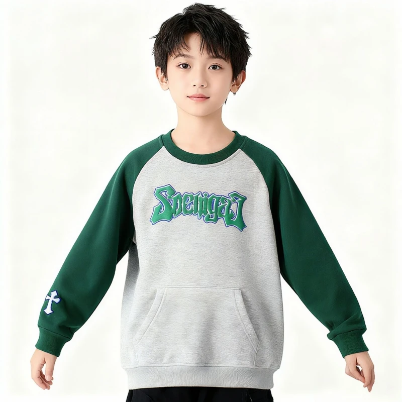 

Winter Kids Fleece Hoodie Boys Graphic Print Warm Pullover Sweatshirt Soft Thermal Cartoon Casual Top for Children Korean Style