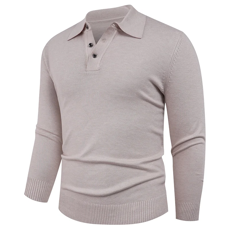 Пуловер Вязаный свитер с лацканами Повседневный универсальный свитер Топ с длинными рукавами