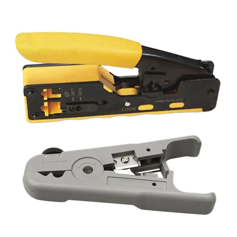 RJ45 Tool Network Crimper Cable Crimping Tools For RJ45 Cat7 Cat6 Cat5 RJ11 RJ12 Modular Plugs Metal Clips Pliers