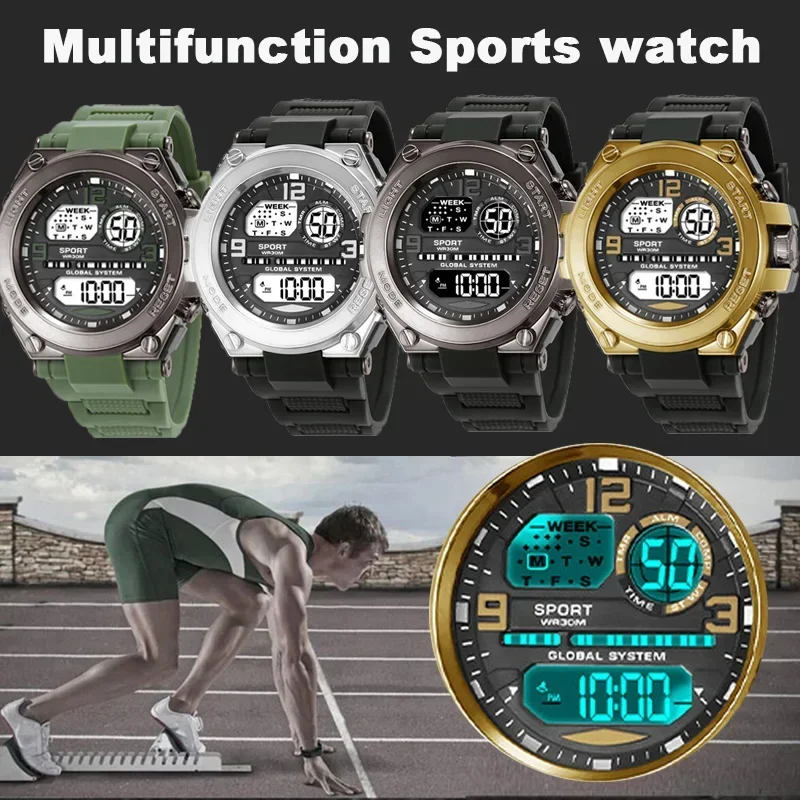 Men\'s Sports Watches 30M Waterproof Multifunction Clock Outdoor Military Digital Watch Smart Electronic Wristwatch for man Kids