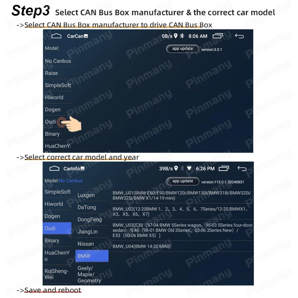 Car Radio Cable BMC4 Android Head Unit Power Wire Harness Adapter with CAN Bus Decoder for BMW E39 E46 BMW 3 5 view 6