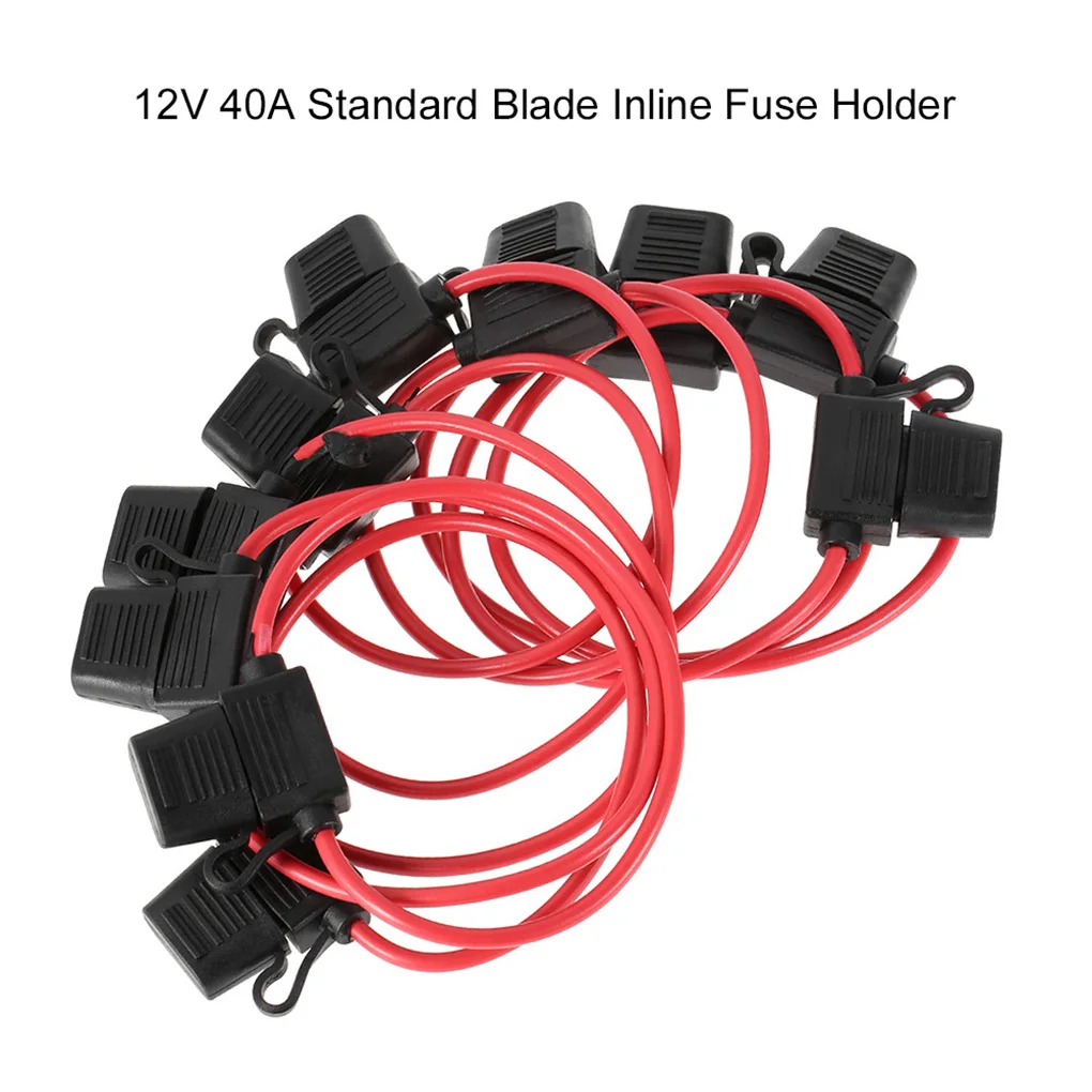 10pcs/set Inline Fuse Holders Automotive 40A Waterproof Dustproof Fuse Holders Auto Parts