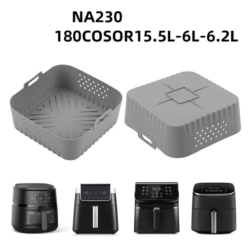 ABLE-シリコンエアフライヤーライナー 20/23cm 再利用可能なベーキングトレイアクセサリー Corsori、Gourmia、5-8QTエアフライヤー用