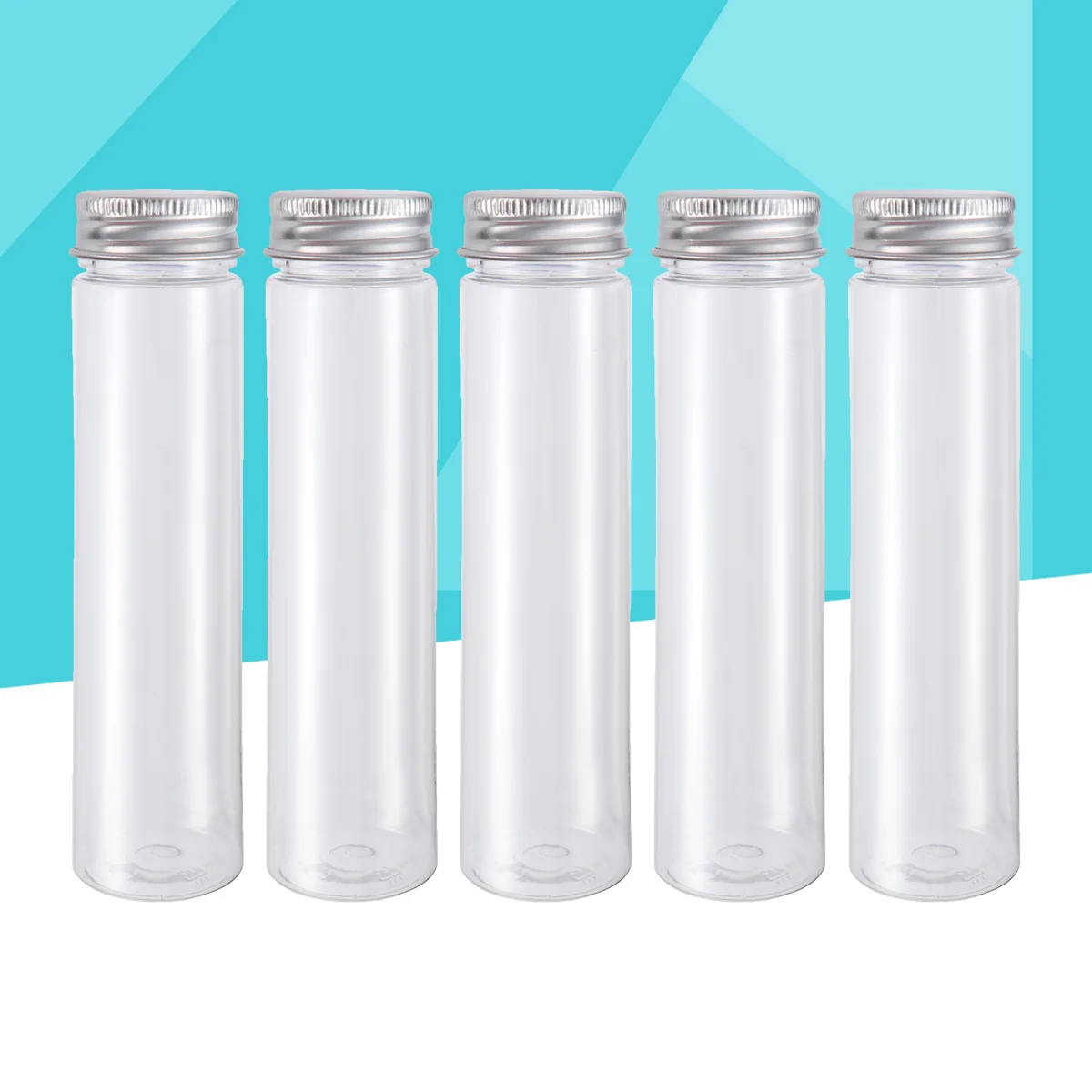 

12Pcs Plastic Test Tubes Clear Flat Bottom Pet with Aluminum Screw Caps Lotion Containers Travel Use Test Tube
