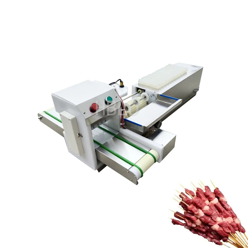 

Efficient Chicken Skewer Making Machine, Stainless Steel Small Beef And Pork Skewer Threading Machine