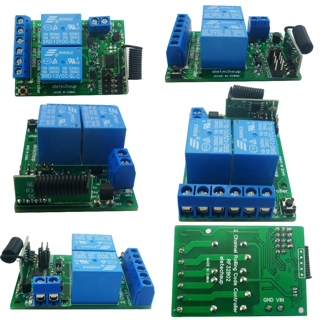 

Rolling Code Keyfob Kit with Remote Controller, Suitable for DC 12V 2CH RKE Secure Remote Entry System