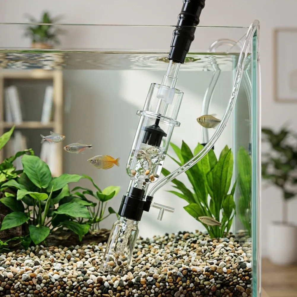 for Aquarium For Gravel Cleaner with For Pneumatic Suction Transparent Sewage Tank 1340 mm Hose Length 19 cm Rod