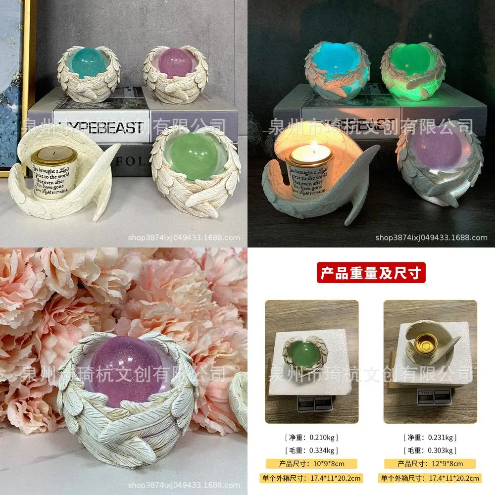 

Hot Selling Cross Border Heart Shaped Angel Wings Glow Decorative Figure Simple European and American Style Indoor Home Color