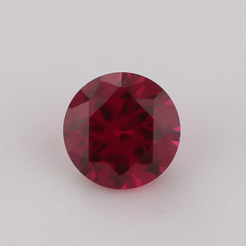 Size 2# 3# 5# 8# Ruby Red 1.0~12mm Round Brilliant Cut Rubys Synthetic Corundum Stones For Jewelry DIY Making