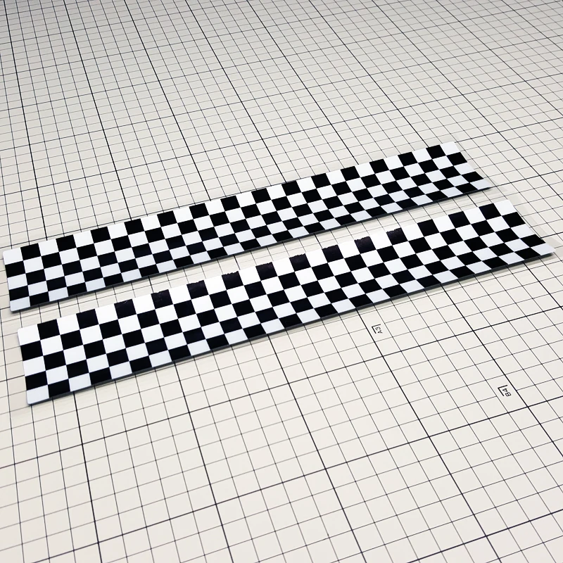 S015 Personalized Black White Plaid Racing Track Style Reflective Decals MOTO GP Car Electric Motorcycle Scratch Stickers