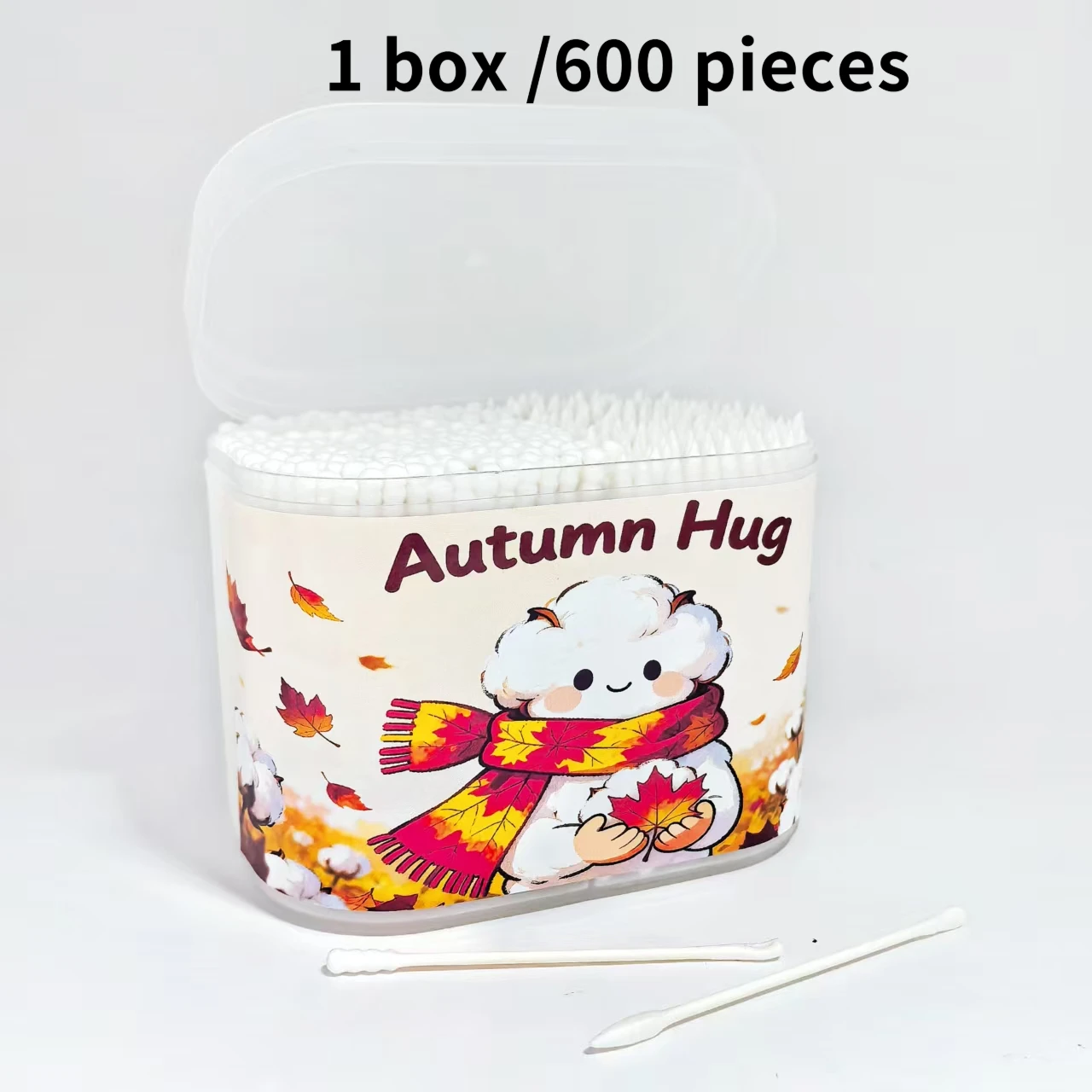 600개 메이플 리프 엘리먼트 면봉 가을 시리즈 양면 면봉 파인 액시스 스크류 라운드 양면 면봉